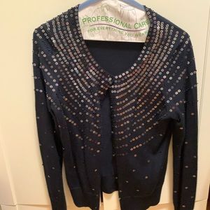 Navy sequined cardigan